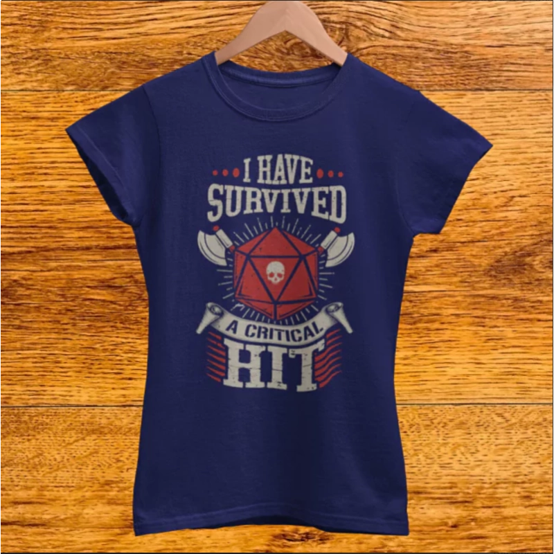 Camiseta I Have Survived A Critical Hit - RPG
