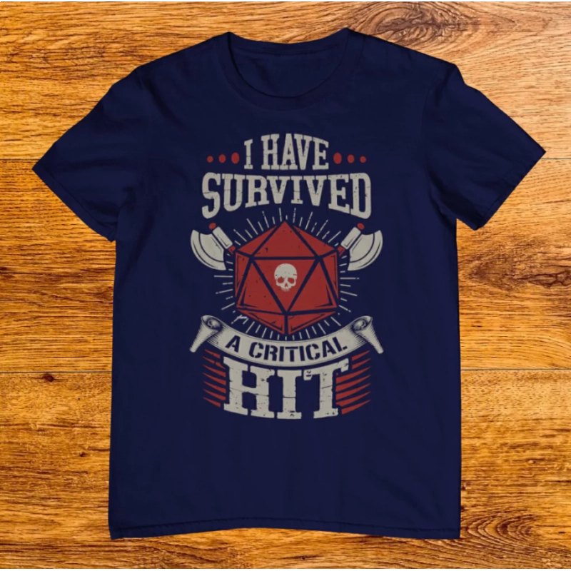 Camiseta I Have Survived A Critical Hit - RPG