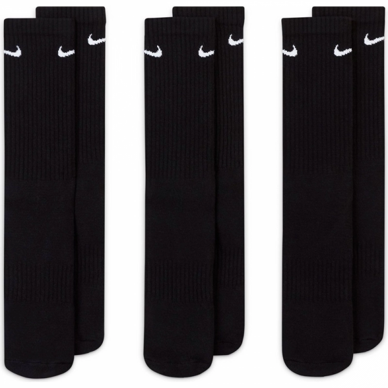 Meia Nike Cano Alto Everyday Cushion Pacote C/ 3 Pares - Preto