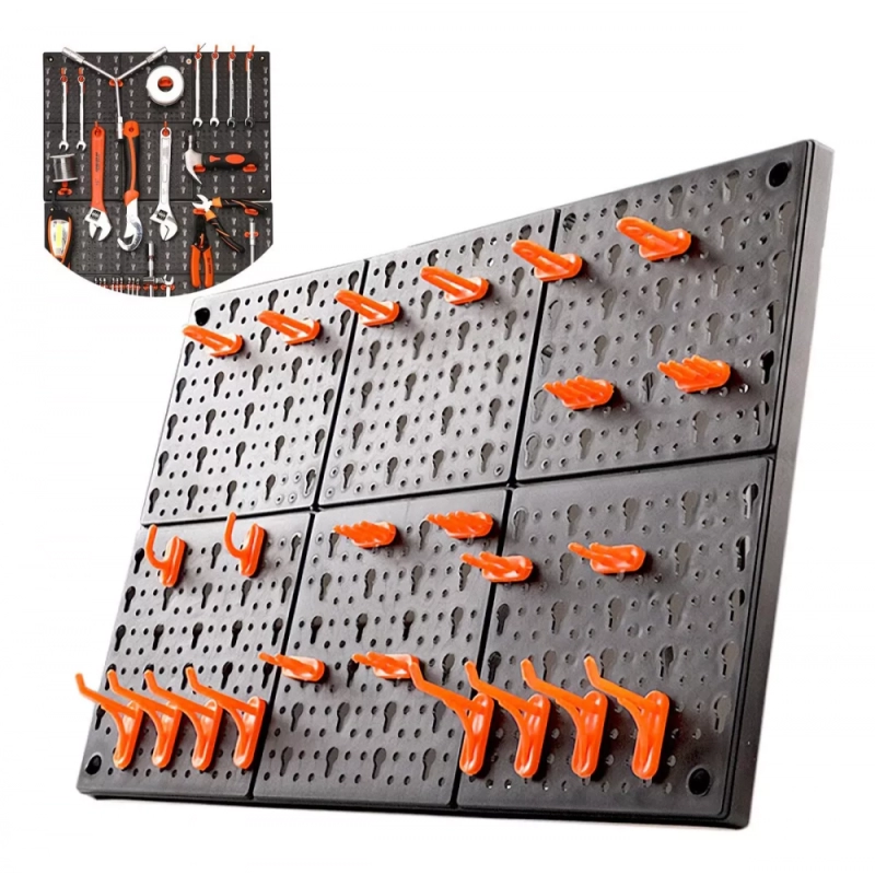 Painel Porta Ferramentas Organizador C/ 24 Ganchos Parede